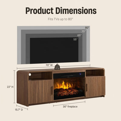 Saltbox Fireplace TV Stand · 70"