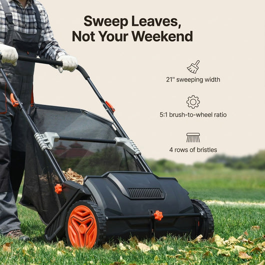 Saltbox Push Lawn Sweeper · 21"