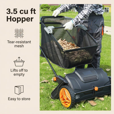 Saltbox Push Lawn Sweeper · 21"